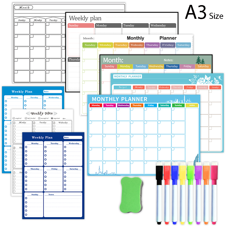 Magnetic Calendar Board - Calendario magnetico settimanale mensile, calendario da