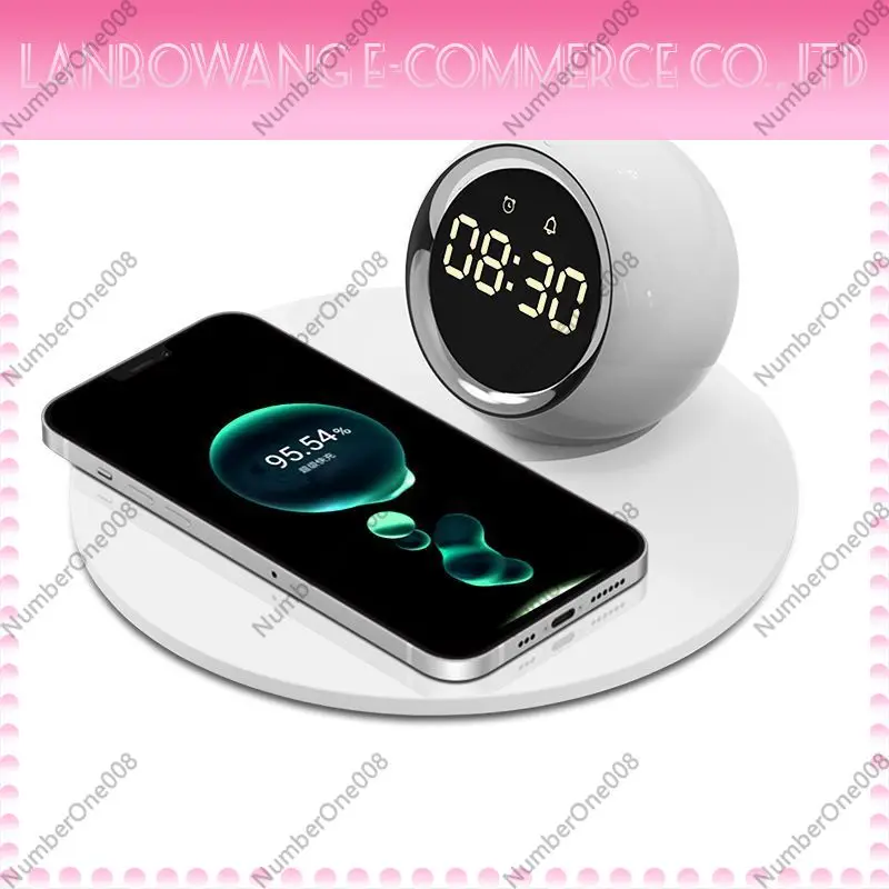 Led Desk Clock - Lampada da Notte con Caricatore Wireless,