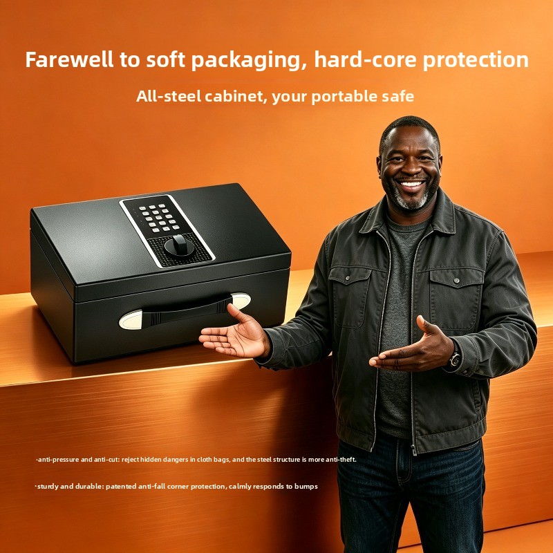 Home Office Login - Cassaforte Elettronica con Password, Ignifuga, Impermeabile,
