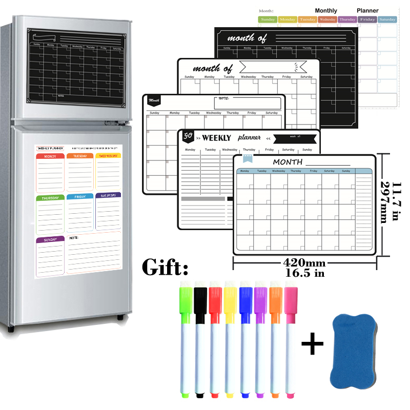 Magnetic Calendar Board - Agenda settimanale mensile magnetica formato A3,