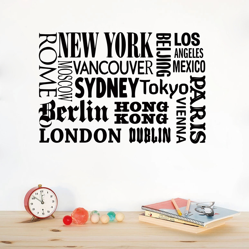 Home Office Of London - New York Londra Parigi Citazione adesivo