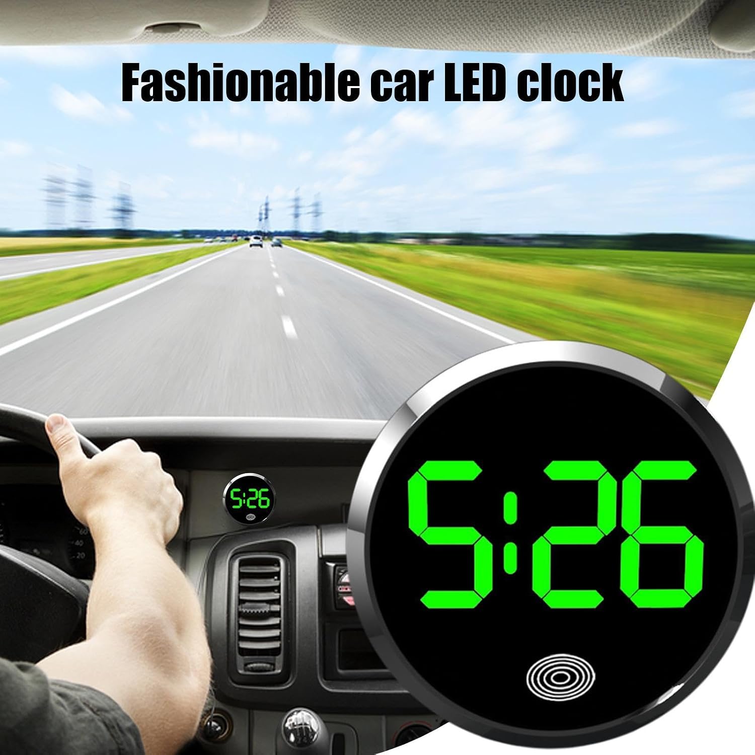 Led Desk Clock - Orologio Digitale Universale per Cruscotto Auto,