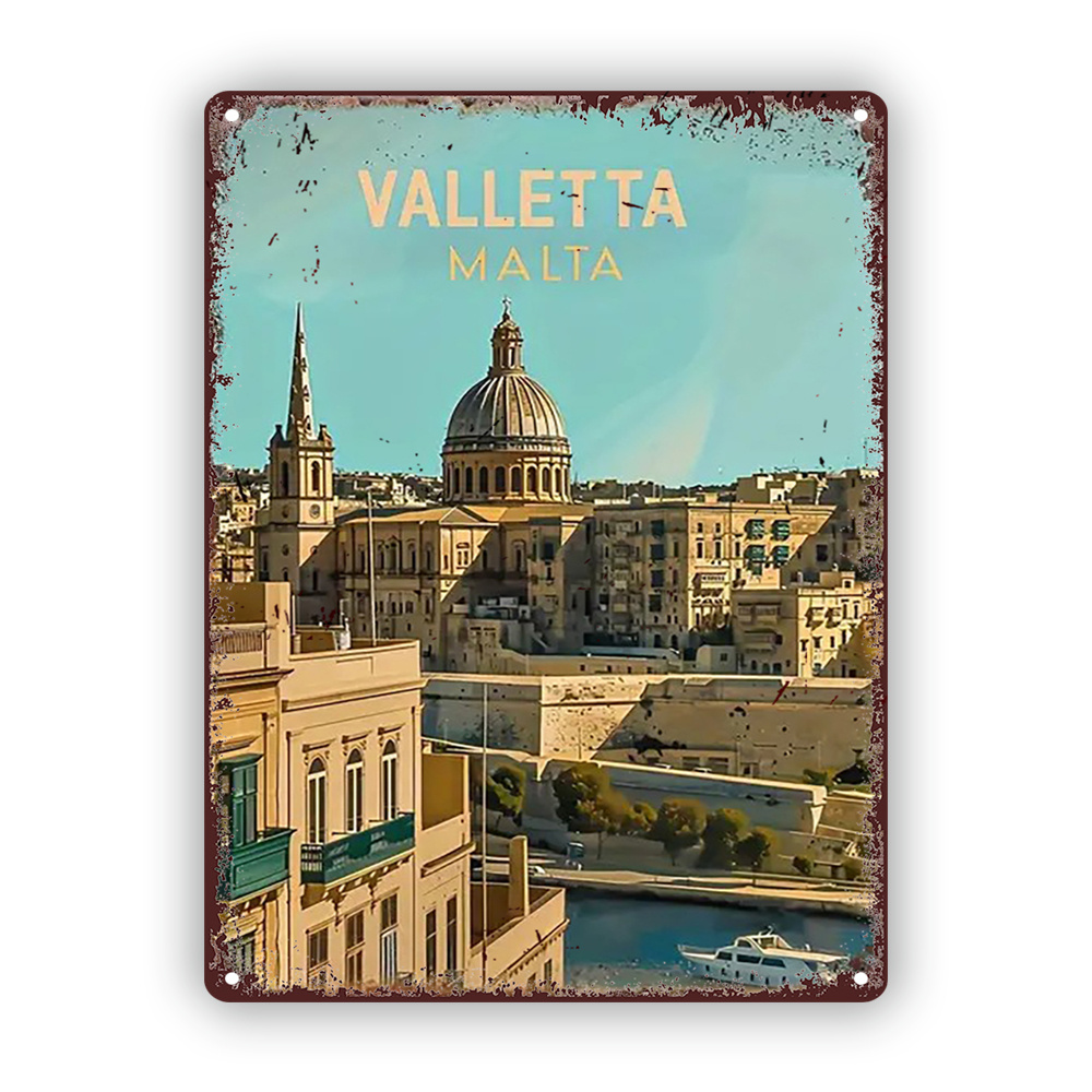 Home Office Icon - Insegna Vintage in Metallo della Città