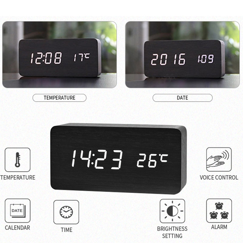 Sveglia digitale in legno, sve - Led Desk Clock recensione e prezzo